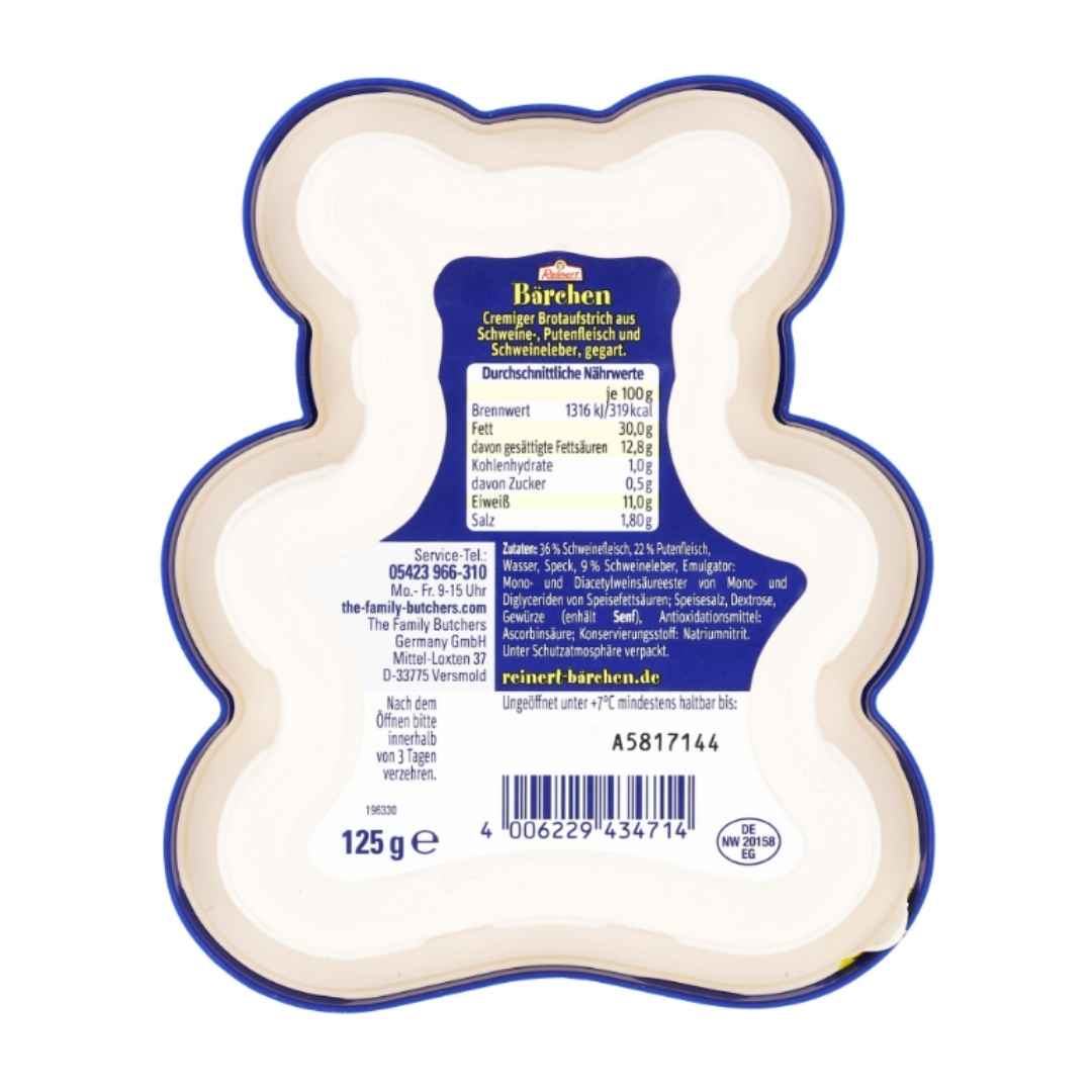Reinert Bärchen-Streich 125 g – Streichwurst – Bild 2