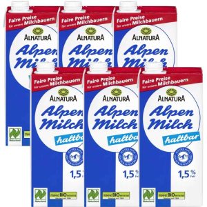 Alnatura Alpenmilch 1,5% 6 x 1L haltbare Milch