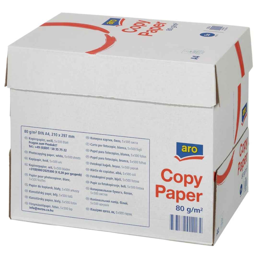 aro Kopierpapier A4 80 g/m² – 2500 Blatt Weiß