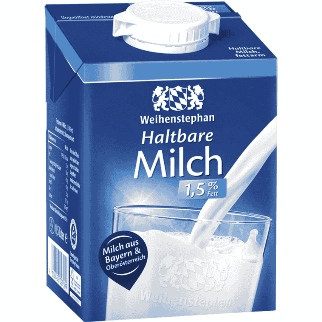 Weihenstephan Haltbare Milch 1,5% 500 ml – H-Milch Fettarm