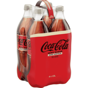 Coca-Cola Zero koffeinfrei 4 x 1,5 l Einweg – Zuckerfrei