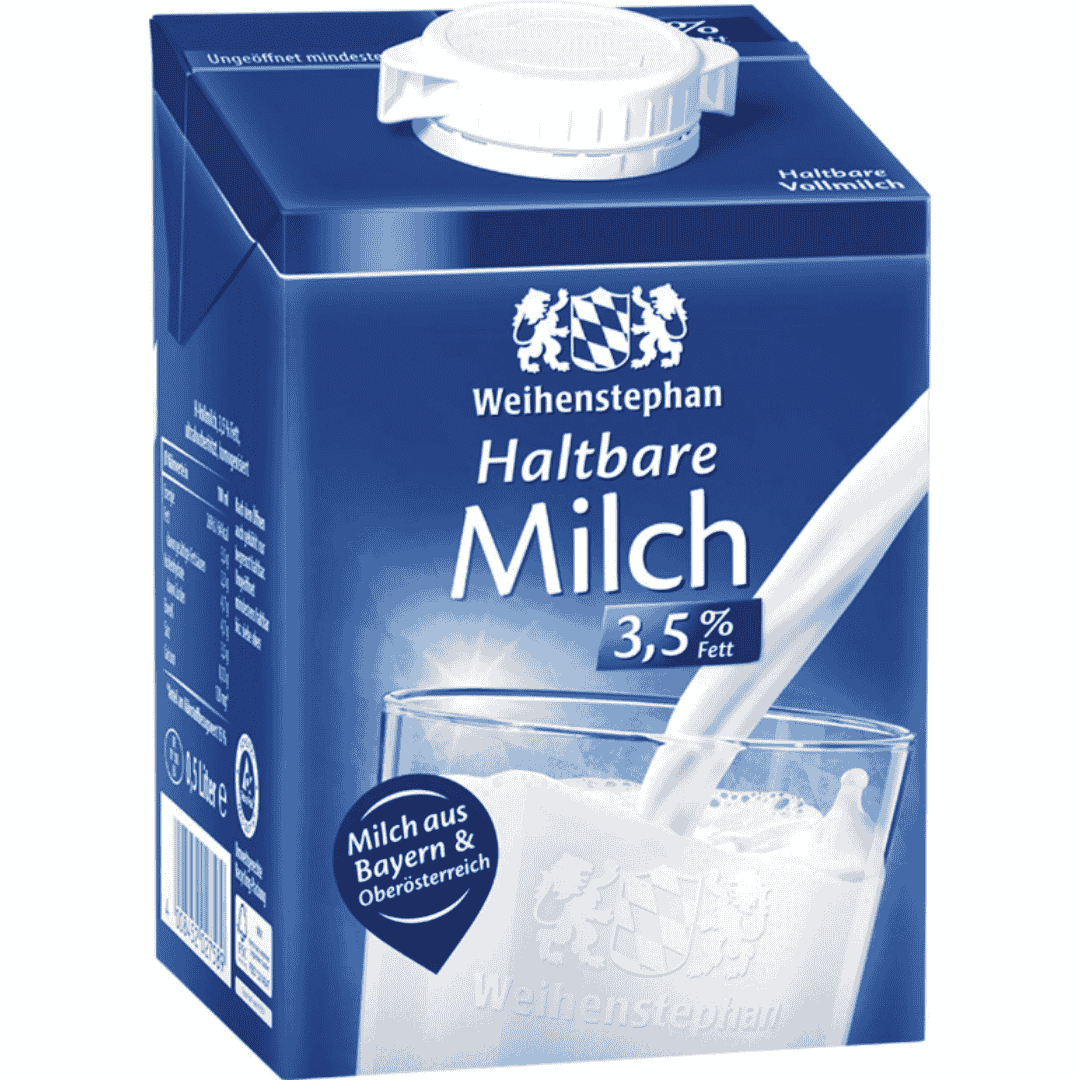 Weihenstephan Haltbare Milch 3,5% 500 ml – H-Milch Vollfett