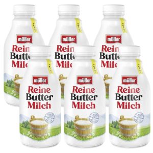 Müller Reine Buttermilch 500 g – Milchgetränk Alltag & Küche 6 Er