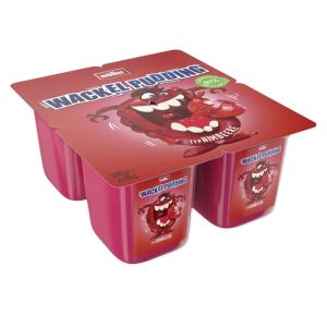 Müller Wackelpudding Himbeer 4 x125 g – Dessert Snack & Alltag