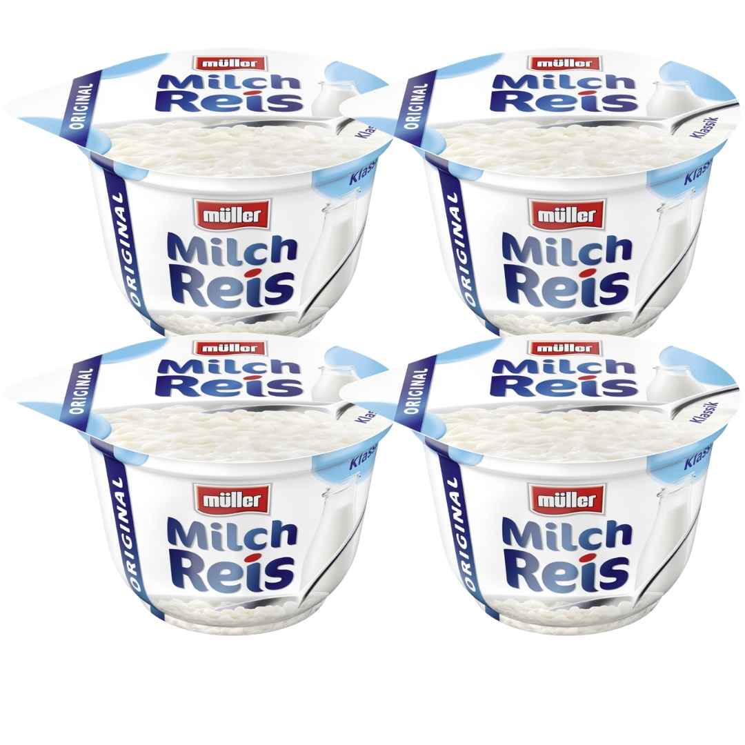 Müller Milchreis Original Klassik 200 g – Dessert Snack , 4 Er