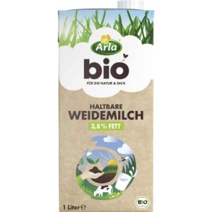 Arla Bio Weidemilch 3,8% 1 l – Haltbare Vollmilch