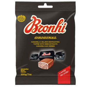 Kraš Bronhi Original Kräutertoffee 200 g – Kräuterbonbons mit Menthol