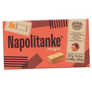 Kraš Napolitanke Nougat 327 g – Knusprige Waffeln mit Haselnuss-Nougatcreme