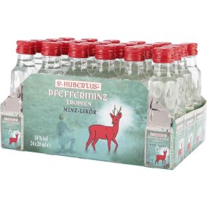 St. Hubertus Kräuterlikör Pfefferminz Tropfen 24x20ml
