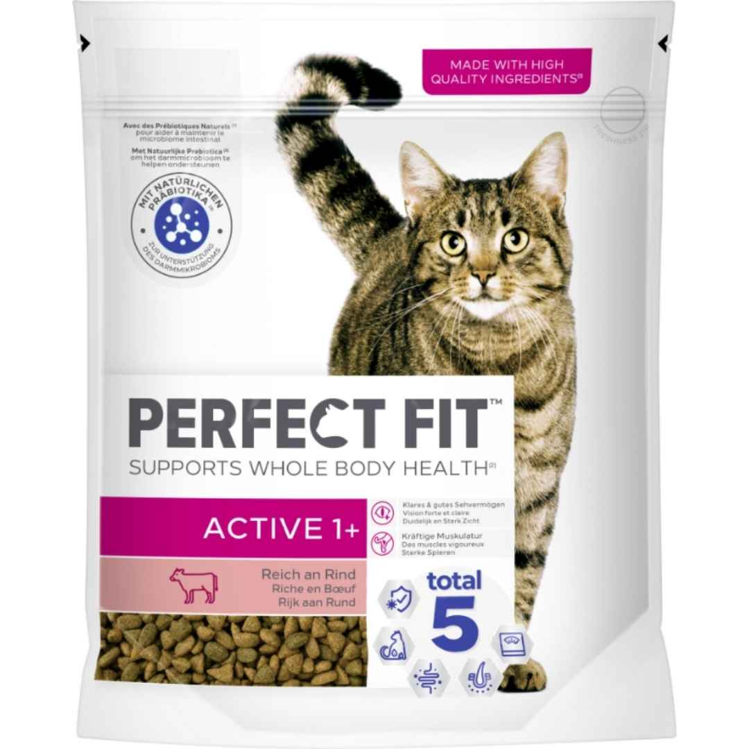 Perfect Fit Active 1+ Rind 750 g – Trockenfutter für aktive Katzen ab 1 Jahr