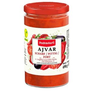 Podravka Ajvar scharf 690 g – Paprika Auberginen Creme