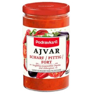 Podravka Ajvar scharf 350 g – Paprika Auberginen Creme