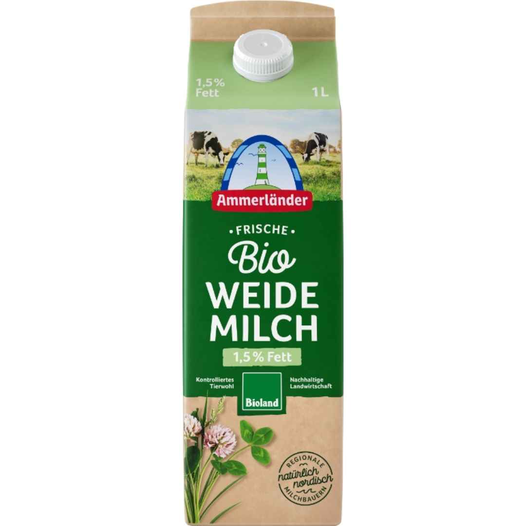 Ammerländer Bio Weidemilch 1,5% Frischmilch 1L