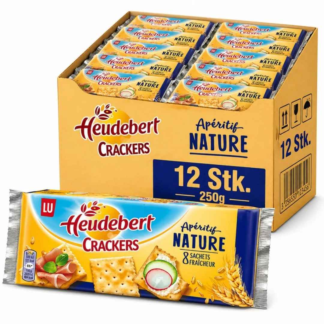 Heudebert Nature Crackers 12 x 250 g