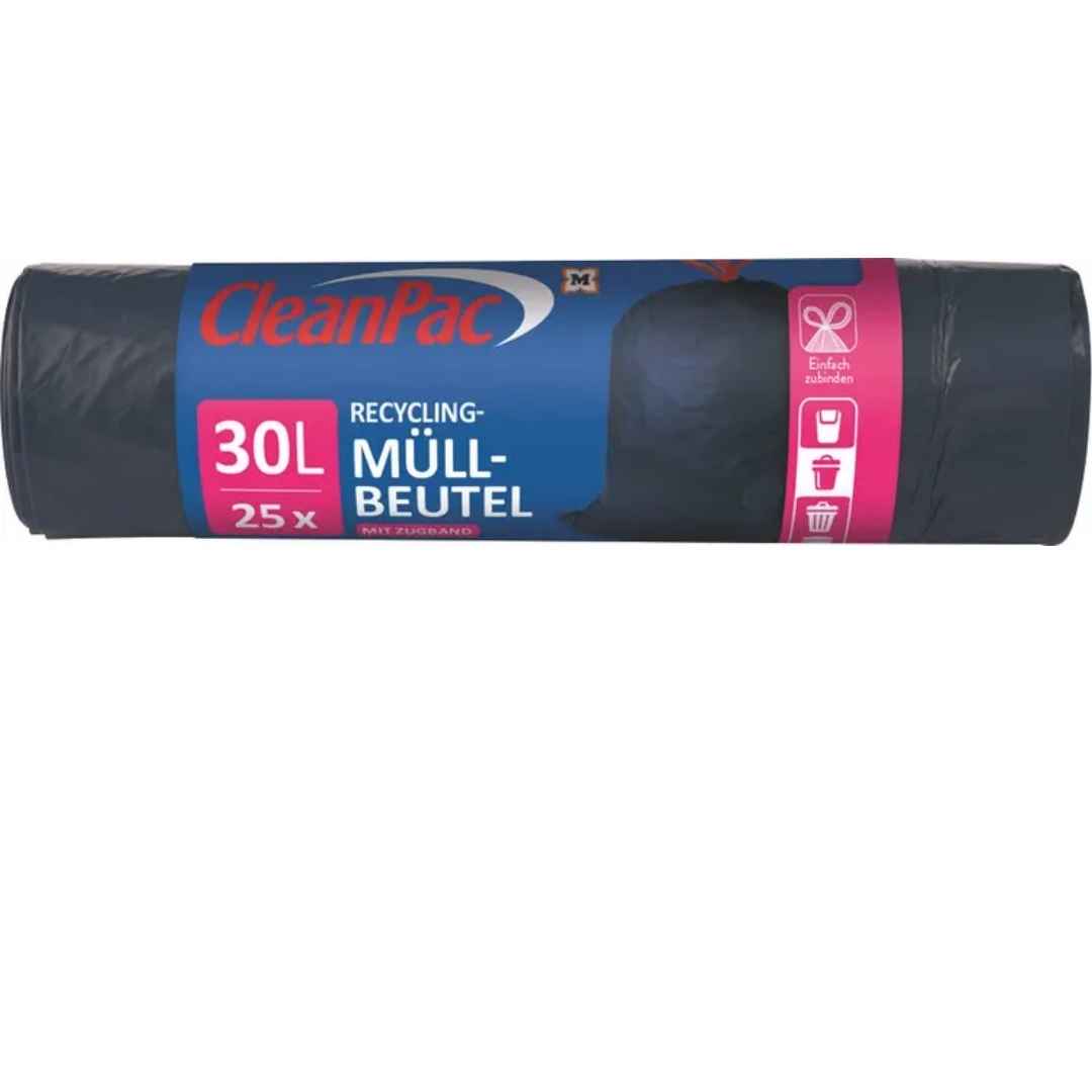 CleanPac Müllbeutel mit Zugband 30 Liter 25 Stück