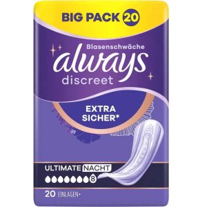 Always Discreet Inkontinenz Ultimate Nacht Big Pack 20 Stück