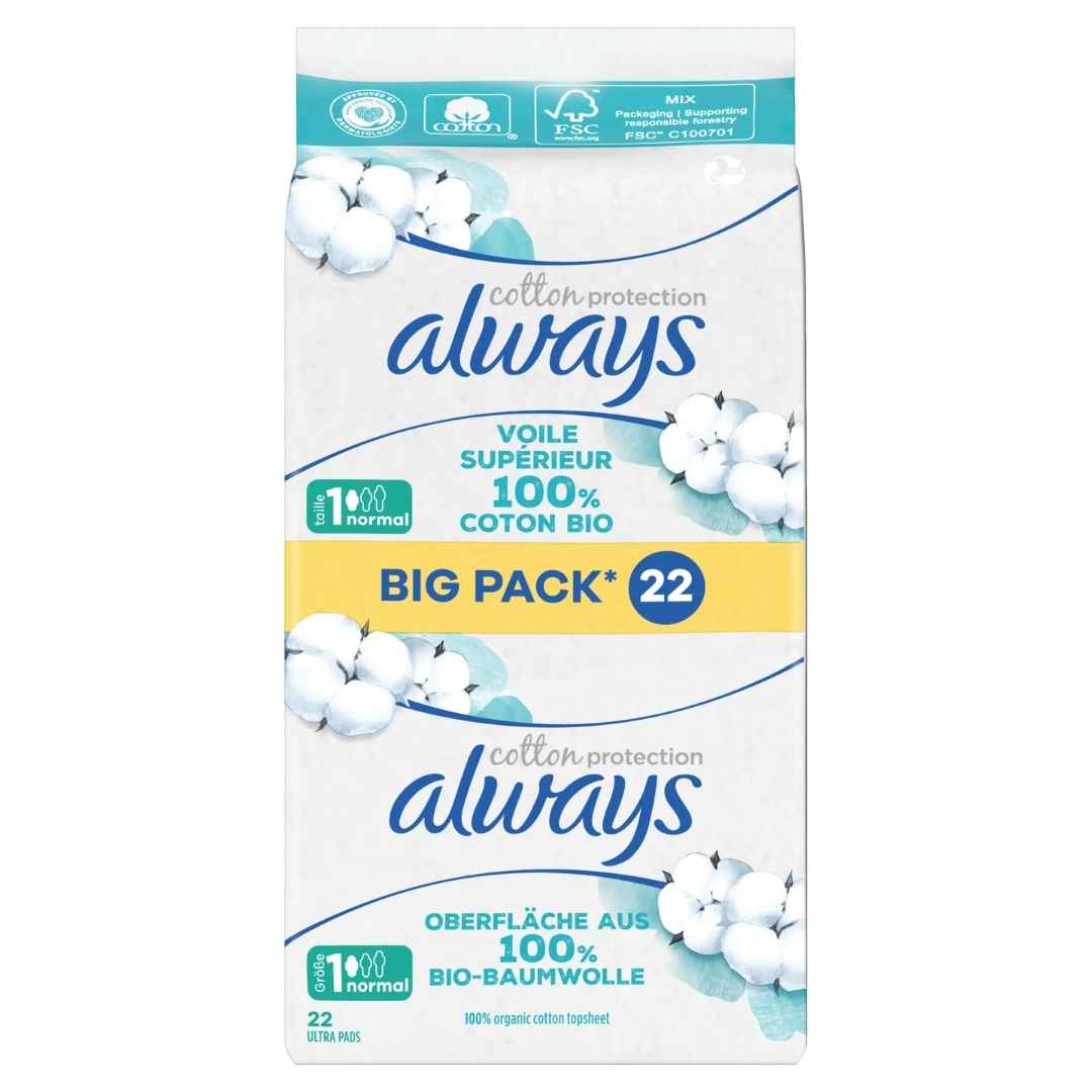 Always Ultra Cotton Protection Normal mit Flügeln 22 BigPack