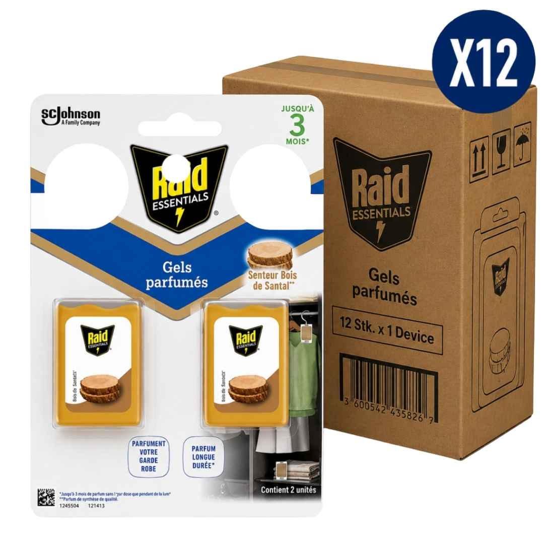 RAID Essentials Sandelholz Duftgel 12 Stück