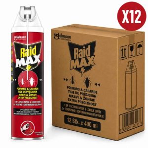 RAID Max Ameisen & Schaben Spray mit Präzisionsröhrchen 12 x 400 ml