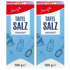 Jeden Tag Tafelsalz 500 g – Feines Speisesalz - 2Er