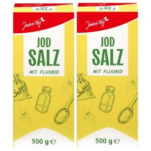 Jeden Tag Jodsalz mit Fluorid 500 g – 2er Pack