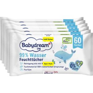 Babydream Feuchttücher 99% Wasser 360 Stück Spar-Pack
