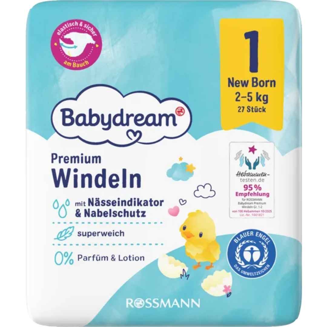 Babydream Premium Windeln Gr. 1 New Born 27 Stück