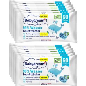 Babydream Feuchttücher 99% Wasser 720 Stück Spar-Pack