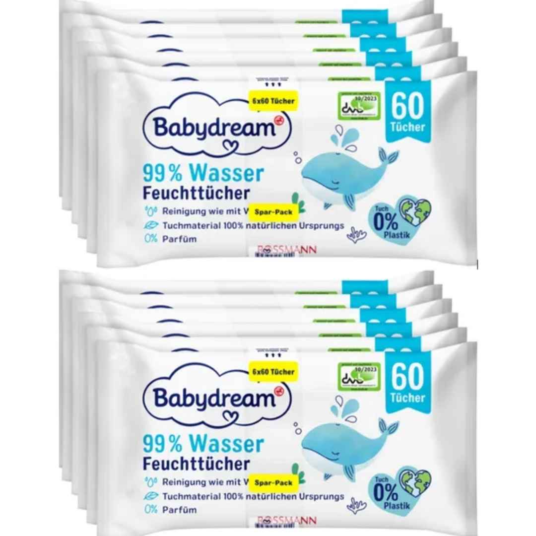 Babydream Feuchttücher 99% Wasser 720 Stück Spar-Pack