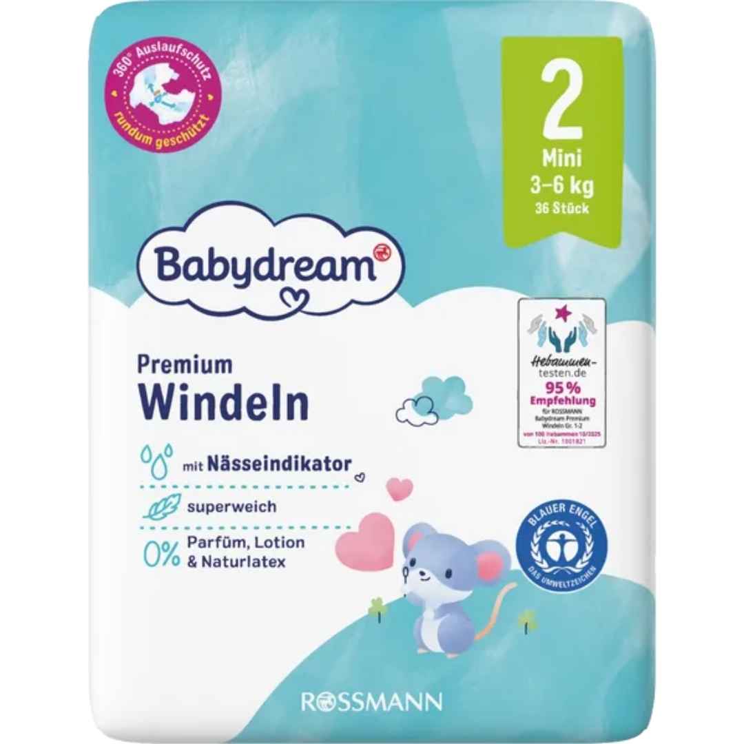 Babydream Premium Windeln Gr. 2 Mini 36 Stück