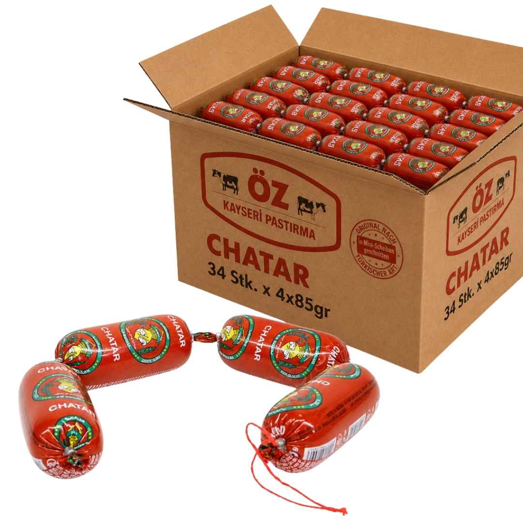 Öz Kayseri Pastırma Chatar Wurst 34 x 4 x 85 g