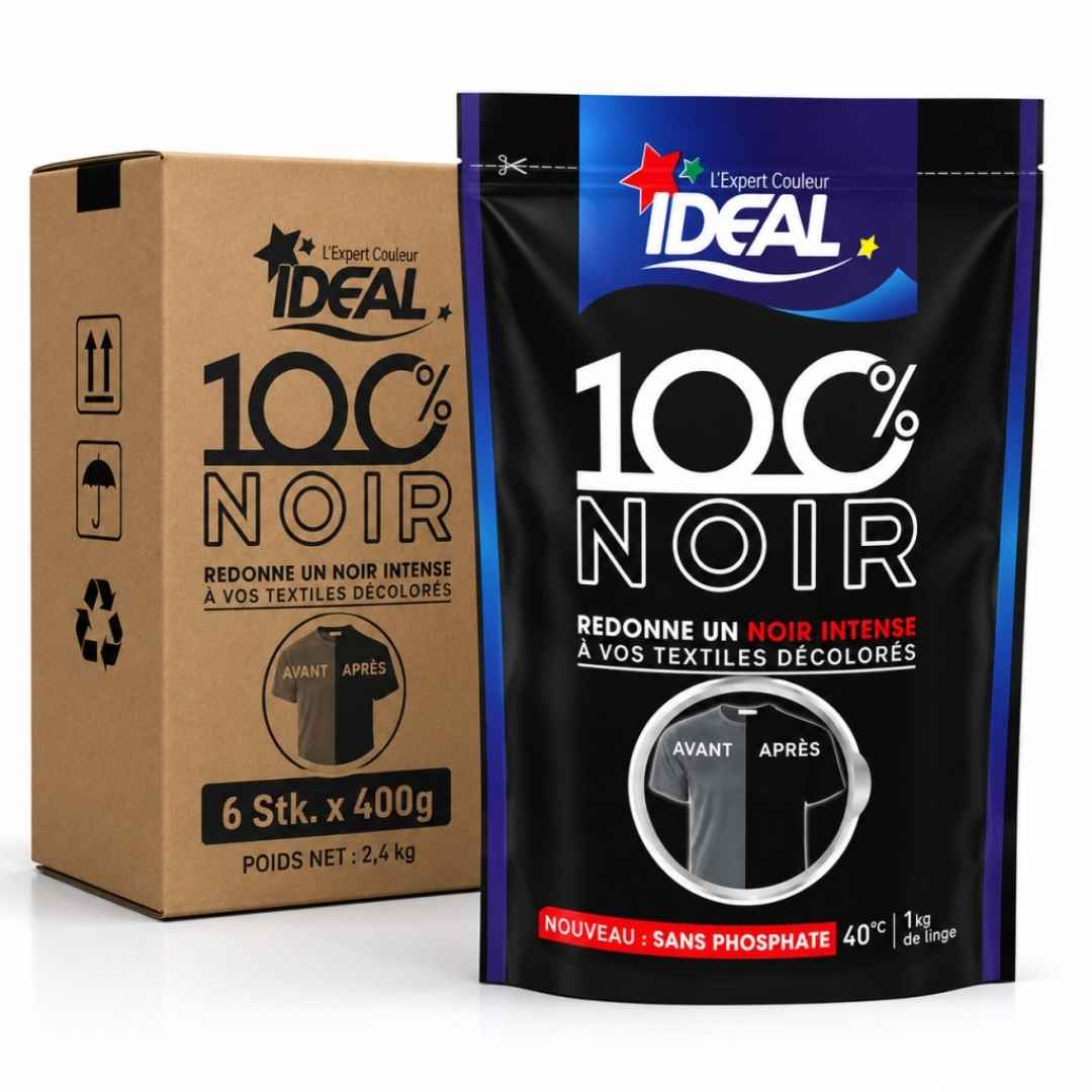Ideal 100% Noir Textilfarbe Schwarz 6 x 400 g