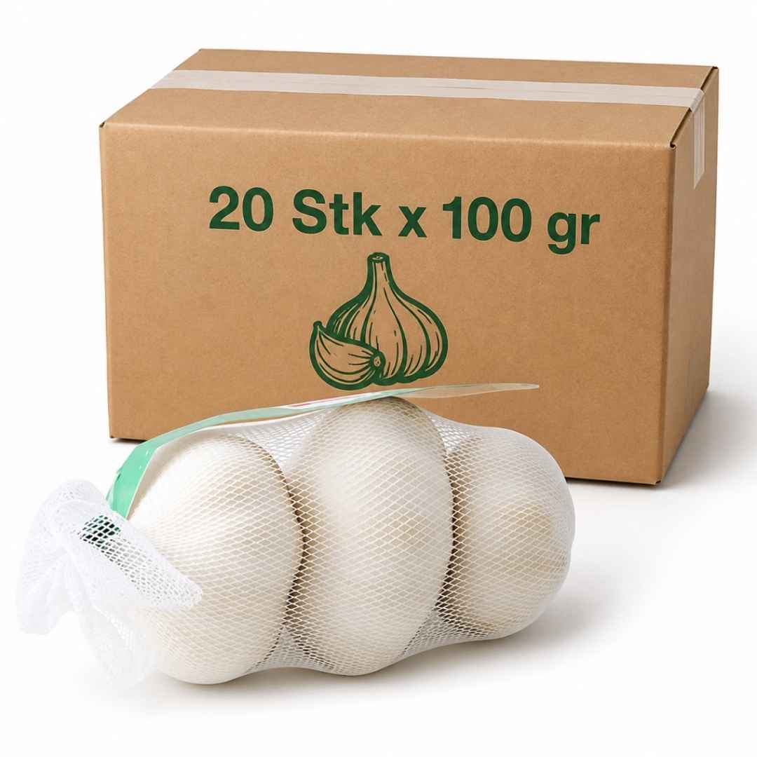 Knoblauch aus China im Karton 20 x 100 g