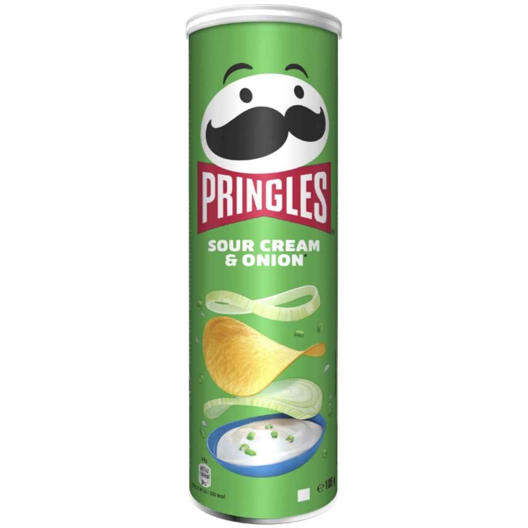 Pringles Sour Cream & Onion Chips 185 g – Kartoffelsnack