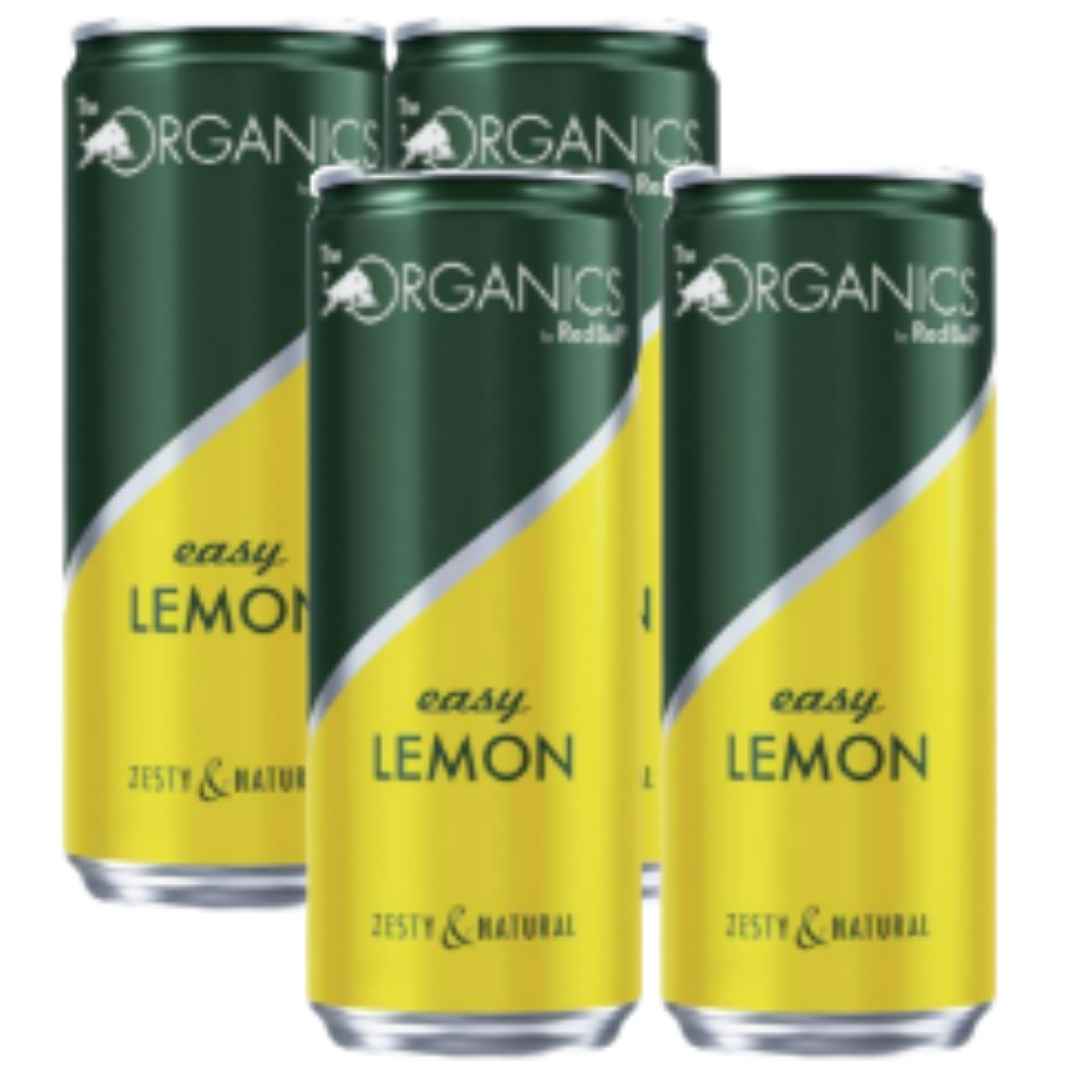 Red Bull Organics Easy Lemon 4 x 330 ml – Erfrischungsgetränk