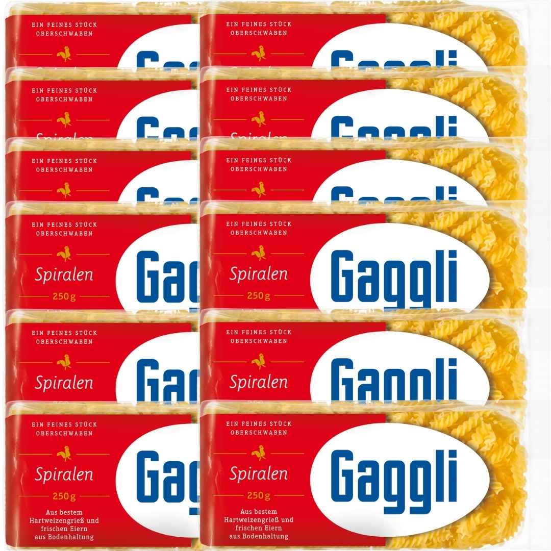 Gaggli Spiralen 250 g – Eiernudeln, 12 Eier