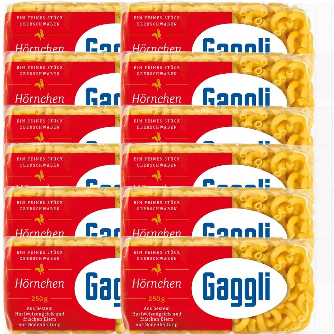 Gaggli Hörnchen 250 g – Eiernudeln, 12 Eier