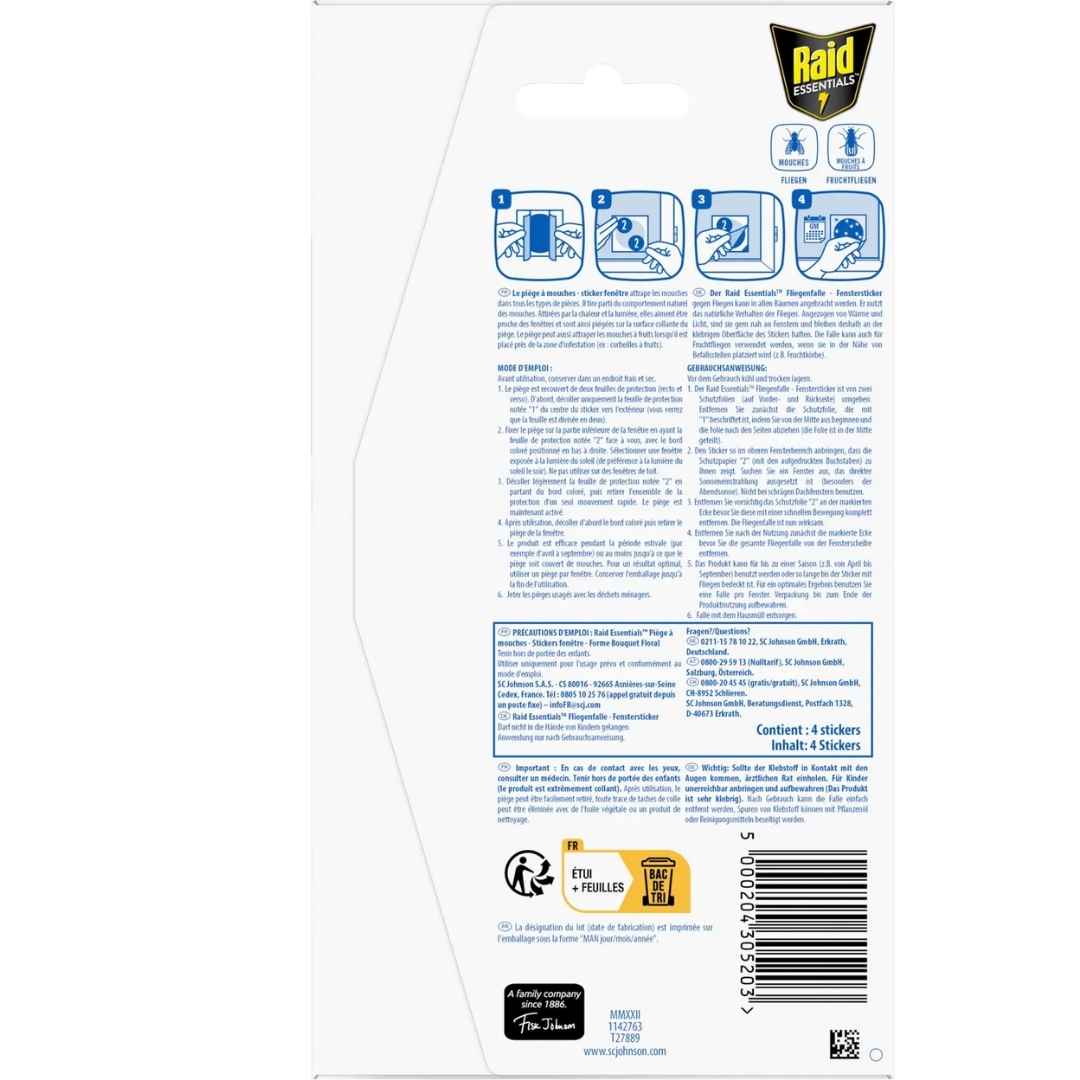 Raid Essentials Fliegenfalle Fenstersticker 4 St. – Klebefalle – Bild 2