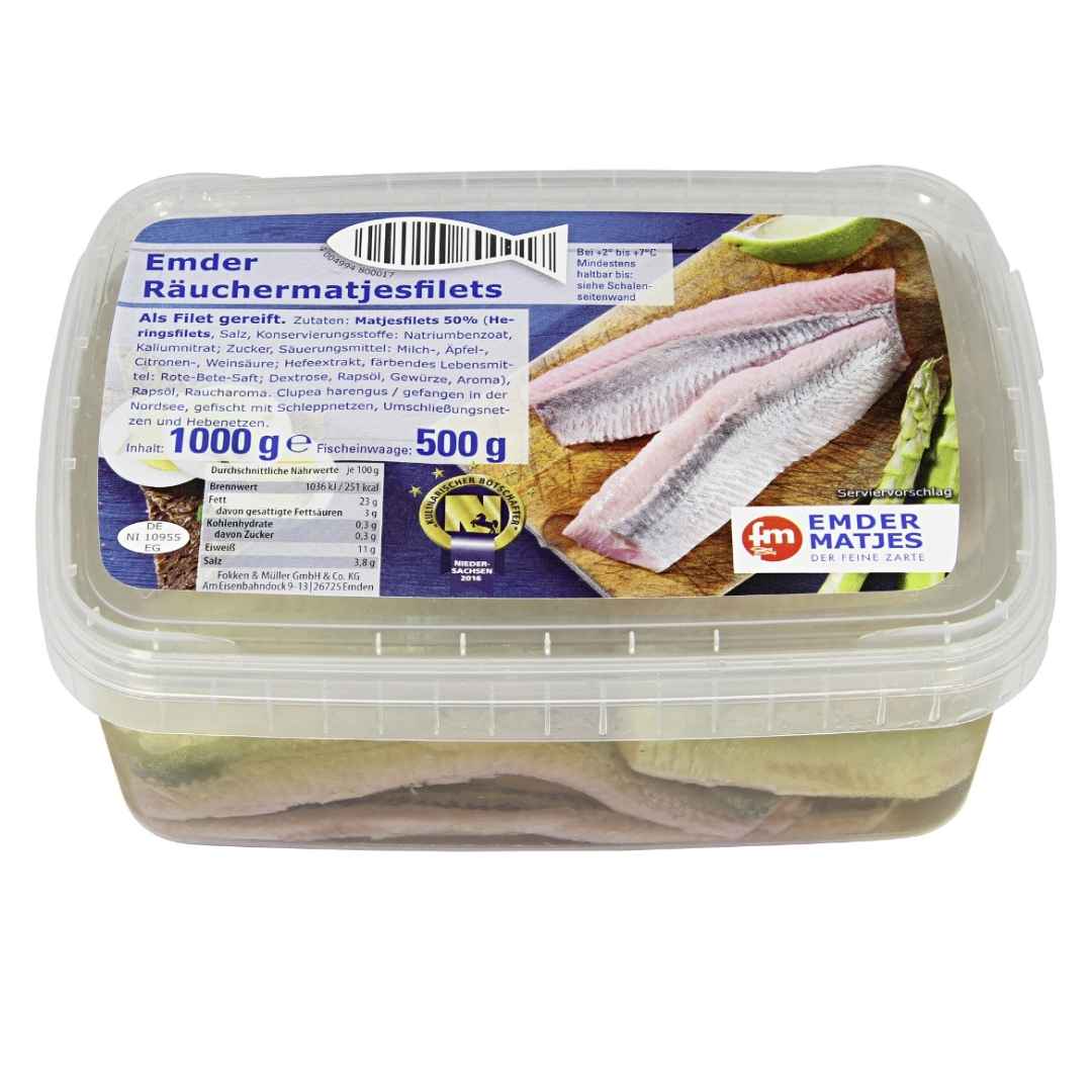 Emder Räuchermatjesfilets 500 g – Geräucherte Matjesfilets