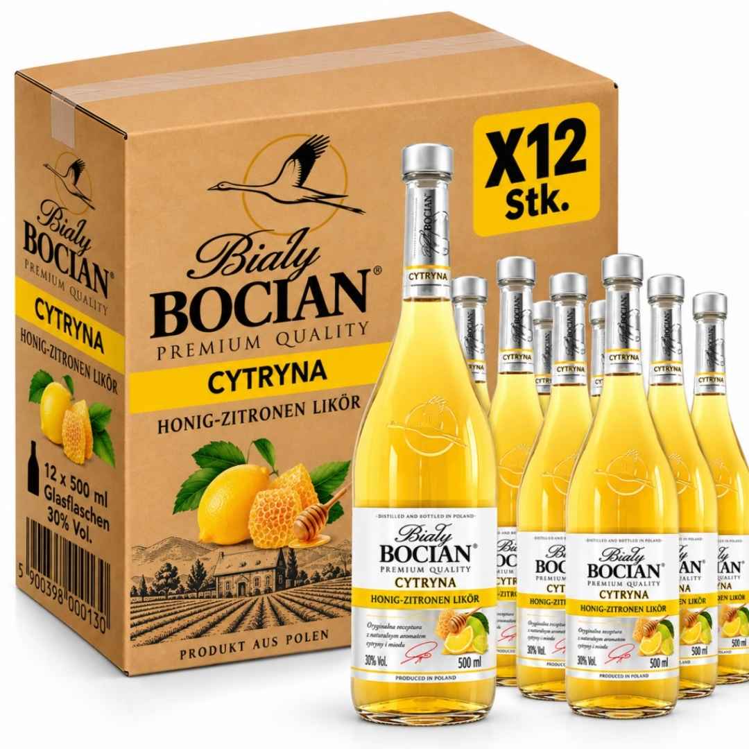 Biały Bocian Cytryna Honig-Zitronen-Likör 12 x 500 ml